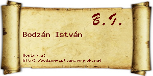 Bodzán István névjegykártya